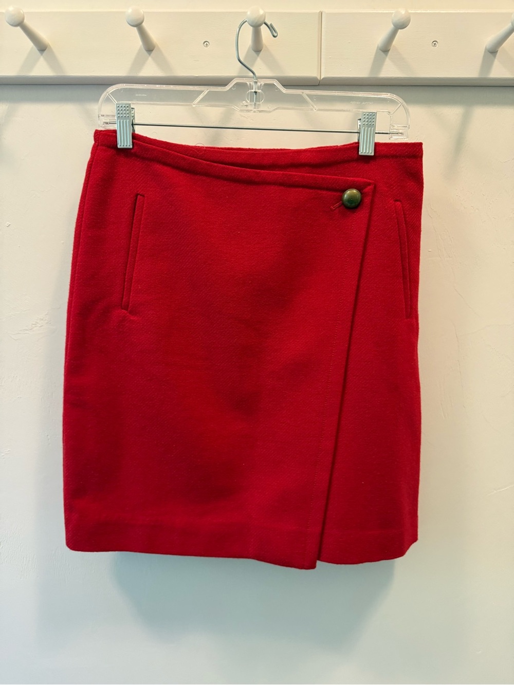 Talbots Red Faux Wrap-Front Mini Skirt